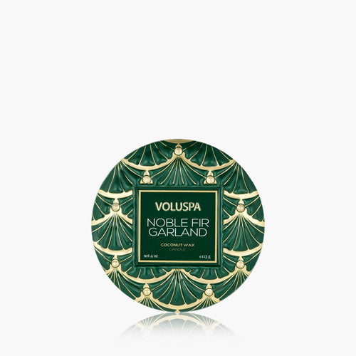 Noble Fir Garland - Mini Tin Candle